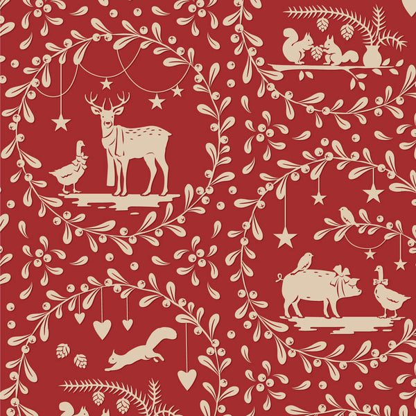 Tilda Merry Little Christmas - Paperscenes Burgundy
