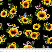 Load image into Gallery viewer, Sunshine &amp; Sunflowers Birds and Butterflies in Black
