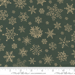 Merry Manor Metallic - Snowflake - Evergreen