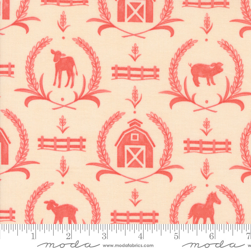 Willow's Farm - Farmyard Damask - Blush