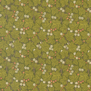 Morris Meadow - Bramble Small Floral Leaf - Fennel Green
