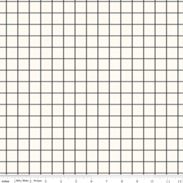 Midnight Meadow - Grid Cream