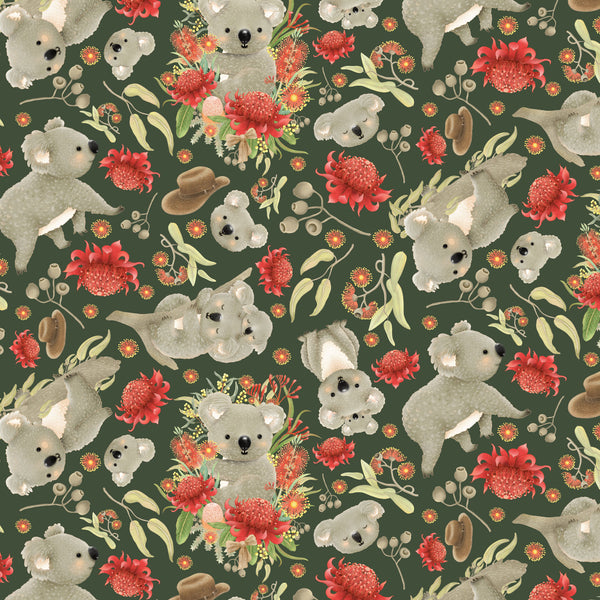 Jen Digital Christmas - Koalas on Green