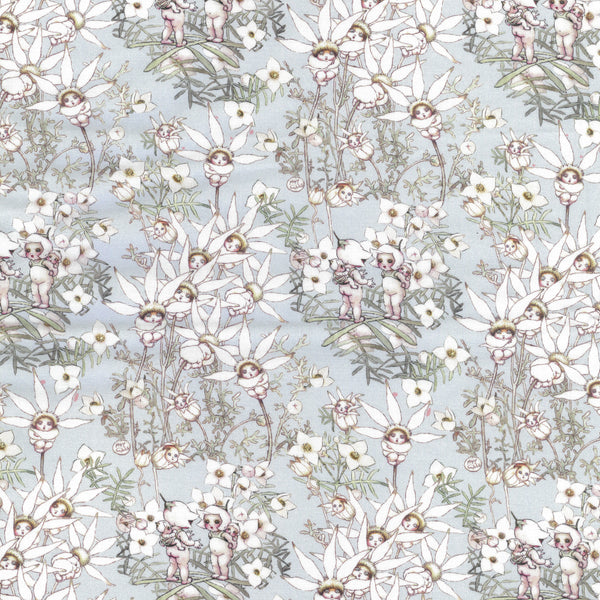 May Gibbs - Pastel Flowers Light Blue