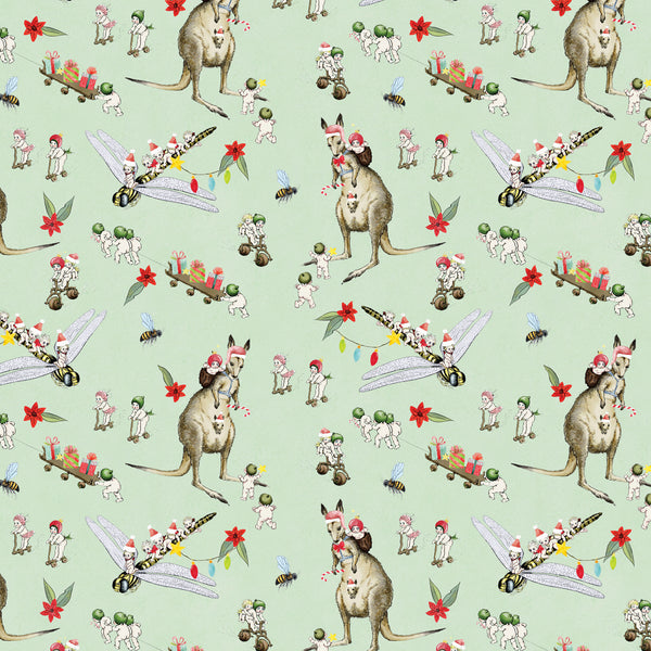 May Gibbs Christmas - Gumnut Adventures Soft Lime