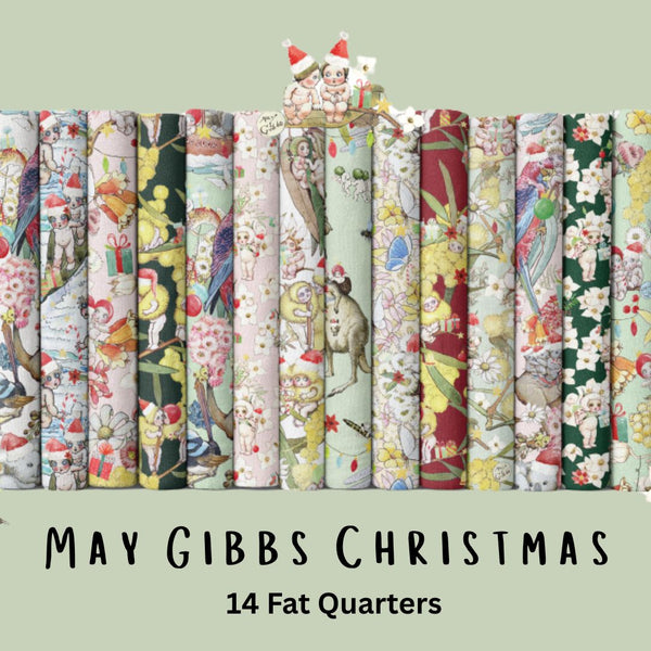 May Gibbs Christmas Fat Quarter Bundle - 14 pieces
