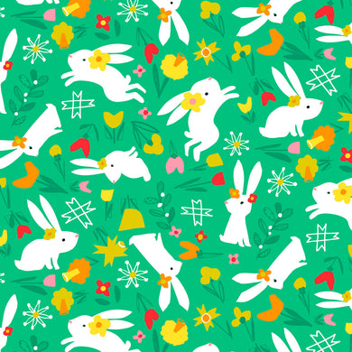 Spring Alphabet - Rabbits on Green