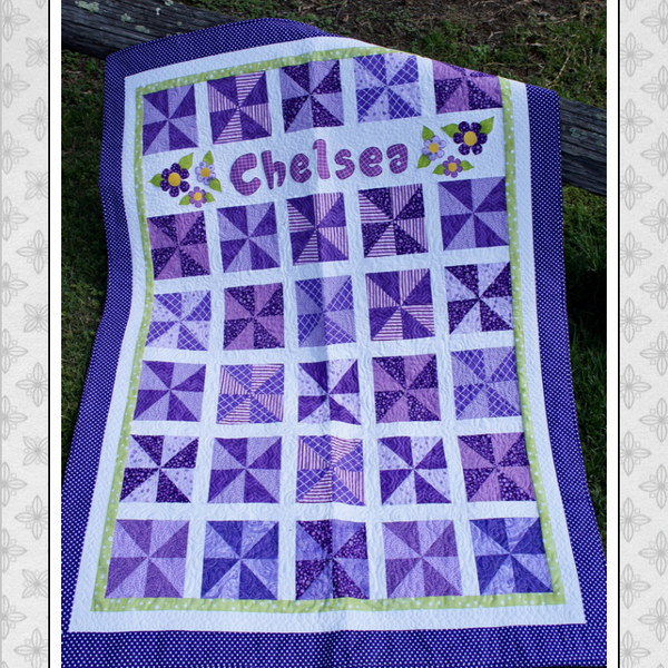 Purple Pinwheel PDF Quilt Pattern