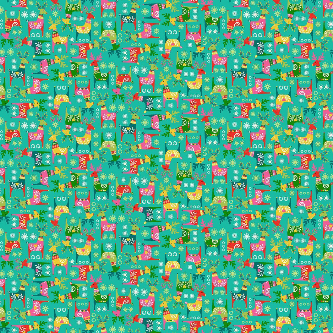 Christmas Brights - Rudolph Teal