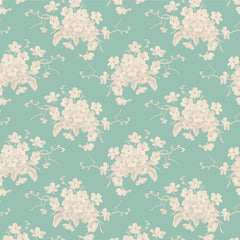 Sunday Brunch - White Flower - Teal
