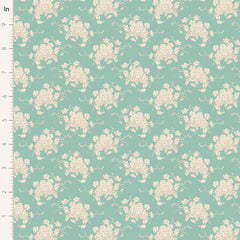 Sunday Brunch - White Flower - Teal