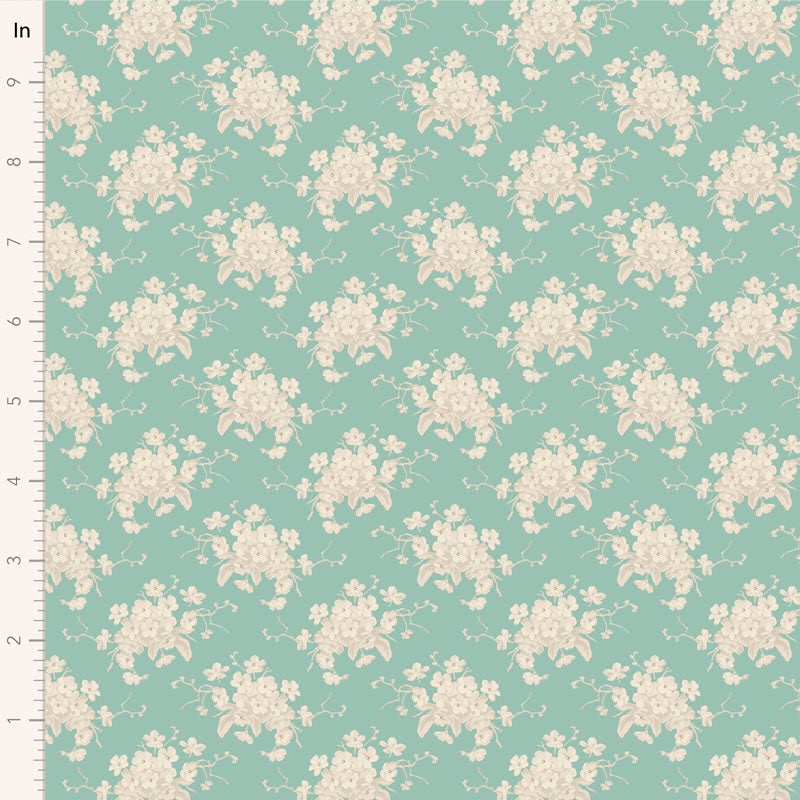 Sunday Brunch - White Flower - Teal