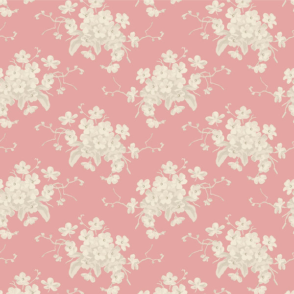 Sunday Brunch - White Flower- Pink