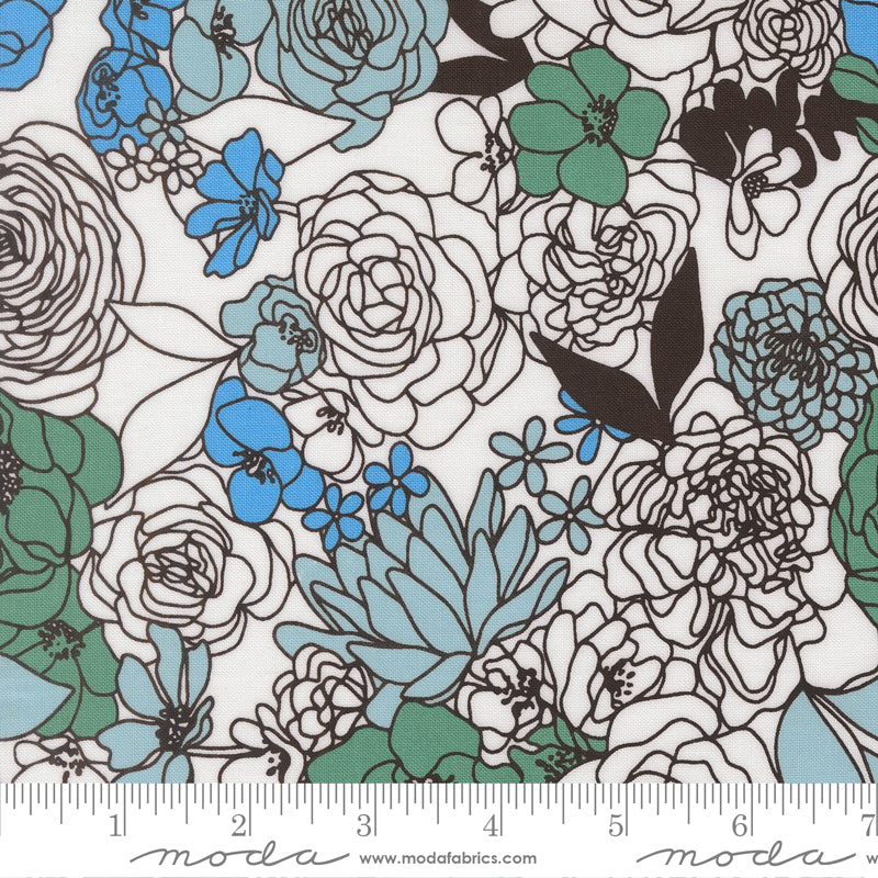 True to Hue - Floral - Dusty Sky