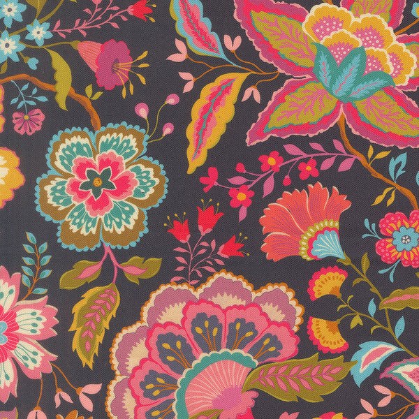 Sitara – Bohemian Blooms – Charcoal quilting fabric by Moda Fabrics