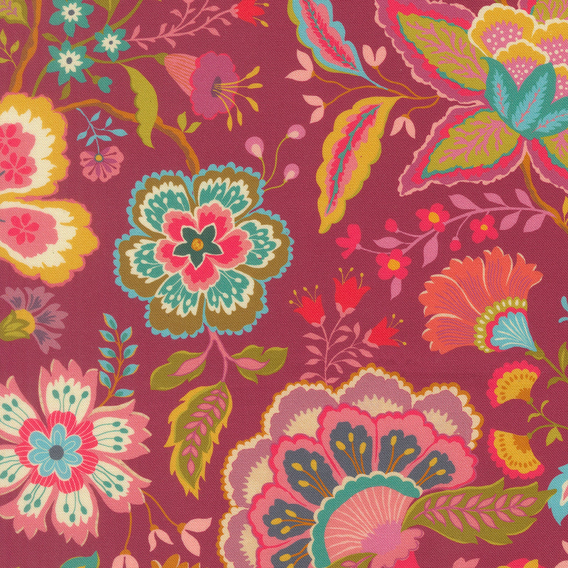 Sitara – Bohemian Blooms – Berry quilting fabric by Moda Fabrics