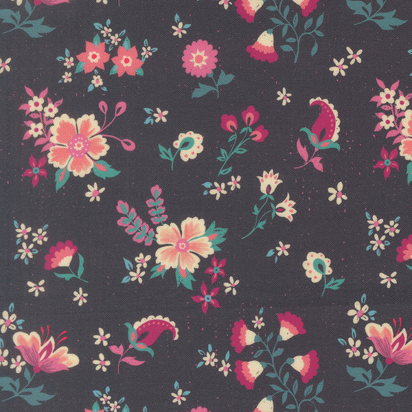 Sitara – Meadow Flowers – Charcoal quilting fabric by Moda Fabrics