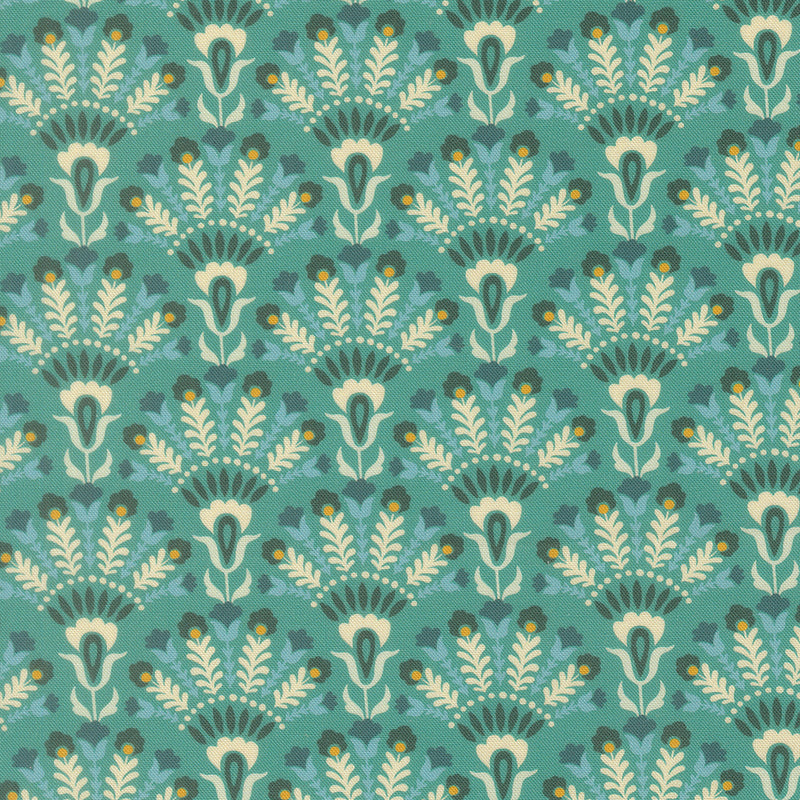 Sitara – Folk Garden – Teal quilting fabric by Moda Fabrics