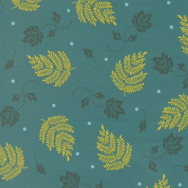 Sitara – Fern Sprigs – Teal quilting fabric by Moda Fabrics