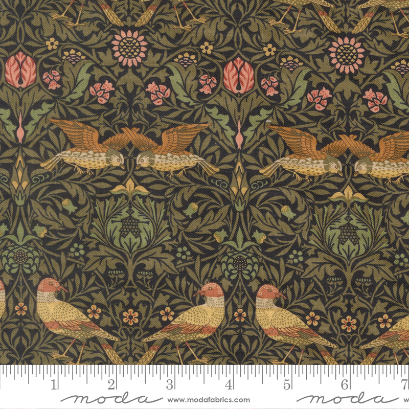 Morris Muse - Birds Damask - Ebony