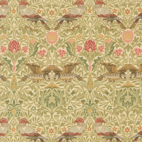 Morris Muse - Birds Damask - Parchment