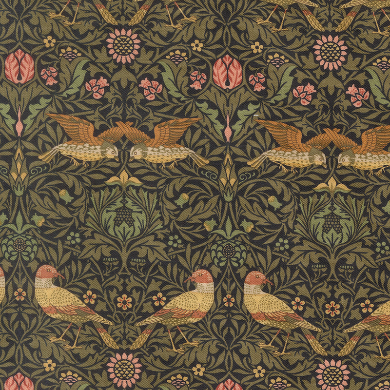 Morris Muse - Birds Damask - Ebony