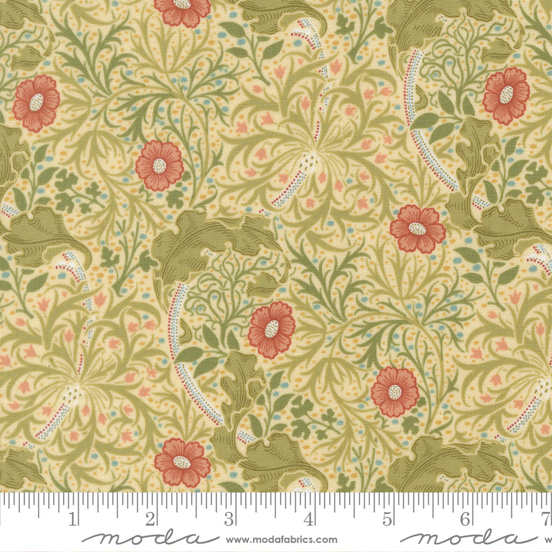 Morris Muse - Seaweed Florals - Parchment