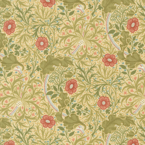 Morris Muse - Seaweed Florals - Parchment