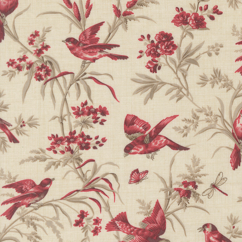 Joie De Vivre - Birds Pearl Rouge