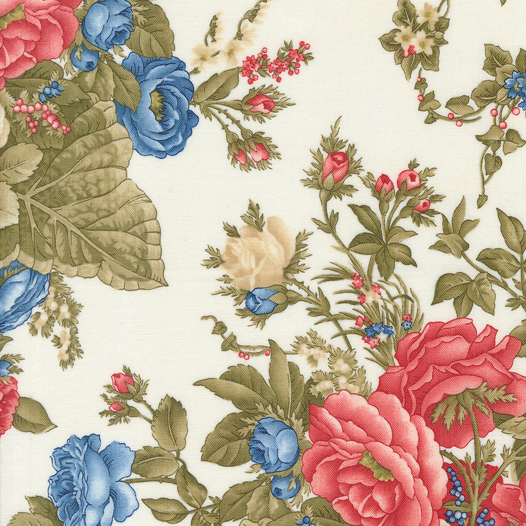 Grand Haven - Cabbage Rose Florals - Cream