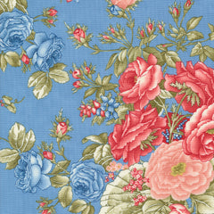 Grand Haven - Cabbage Rose Florals - Sky