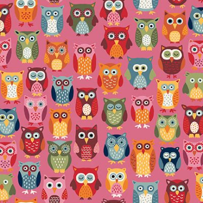 Autumn Days - Owls on Pink