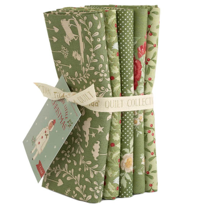 Tilda Merry Little Christmas Fat Quarter Bundle - Green