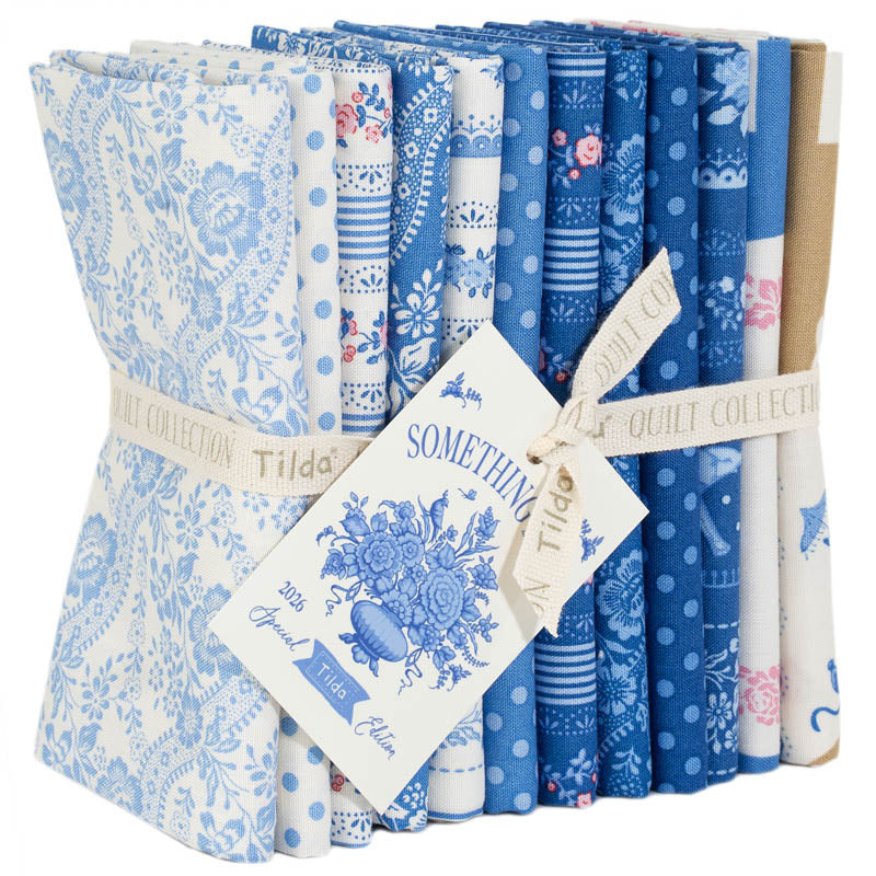 Tilda's Something Blue Blenders, Borders, Labels Fat Quarter Bundle