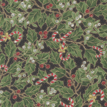 Load image into Gallery viewer, Merry Manor Metallic - Candy Cane Berries - Black