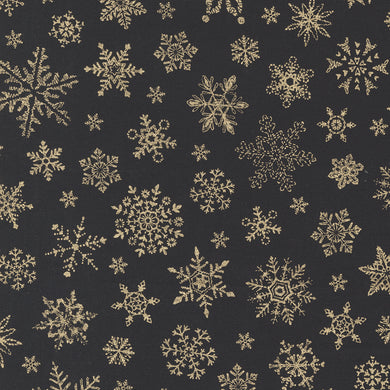 Merry Manor Metallic - Snowflake - Black