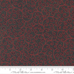 Merry Manor Metallic - Swirls - Crimson