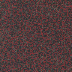 Merry Manor Metallic - Swirls - Crimson