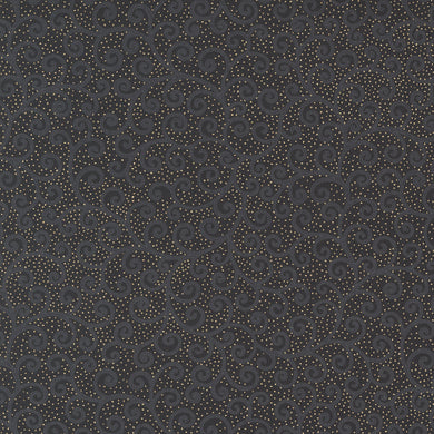 Merry Manor Metallic - Swirls - Black