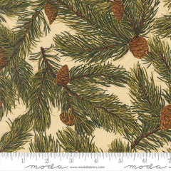 Merry Manor Metallic - Pine Cones - Cream