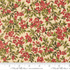 Merry Manor Metallic - Holly Berry - Cream