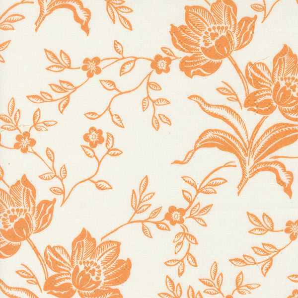 Denim & Daisies - Woodcut in Ivory/Butterscotch