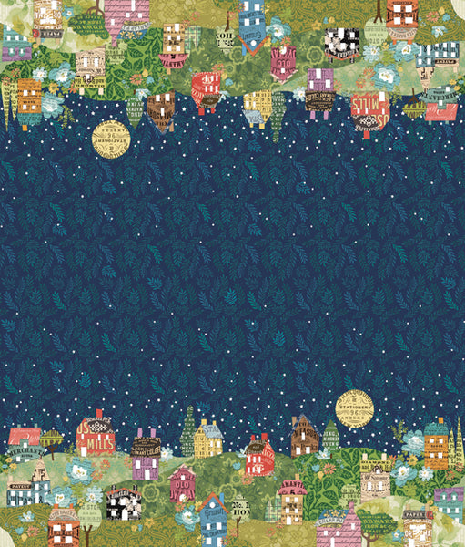 Paper Hamlet Double Border Village in Midnight