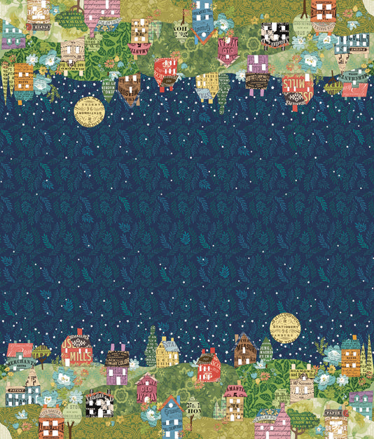 Paper Hamlet Double Border Village in Midnight