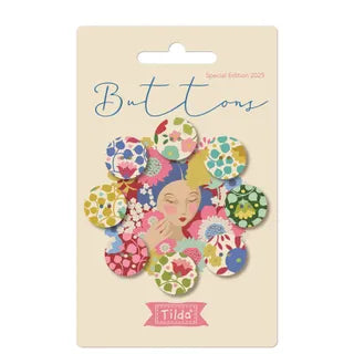 Wallflower Buttons - Red/Green - 8 pack