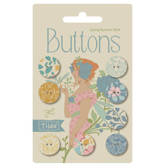 Tilda Songbird Buttons - Yellow/Blue