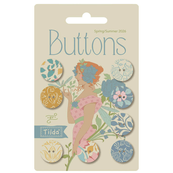 Tilda Songbird Buttons - Yellow/Blue