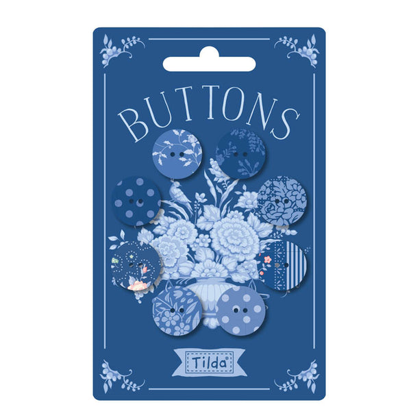Tilda Something Blue Buttons - Dark