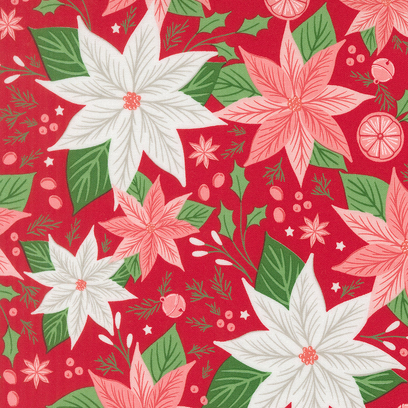 Merrily on High – Poinsettias – Red