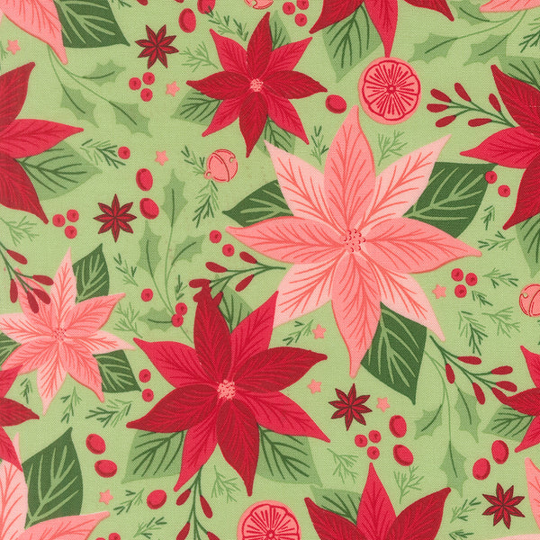 Merrily on High – Poinsettias – Green